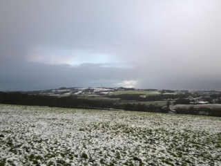 View of Billinge Hill Winter Scene from Birchley View